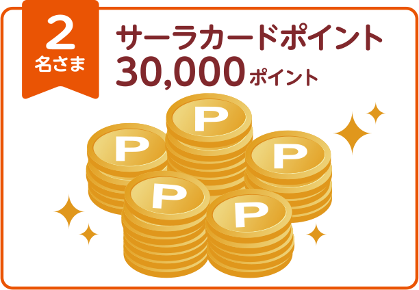 サーラカードポイント 30,000ポイント 2名さま